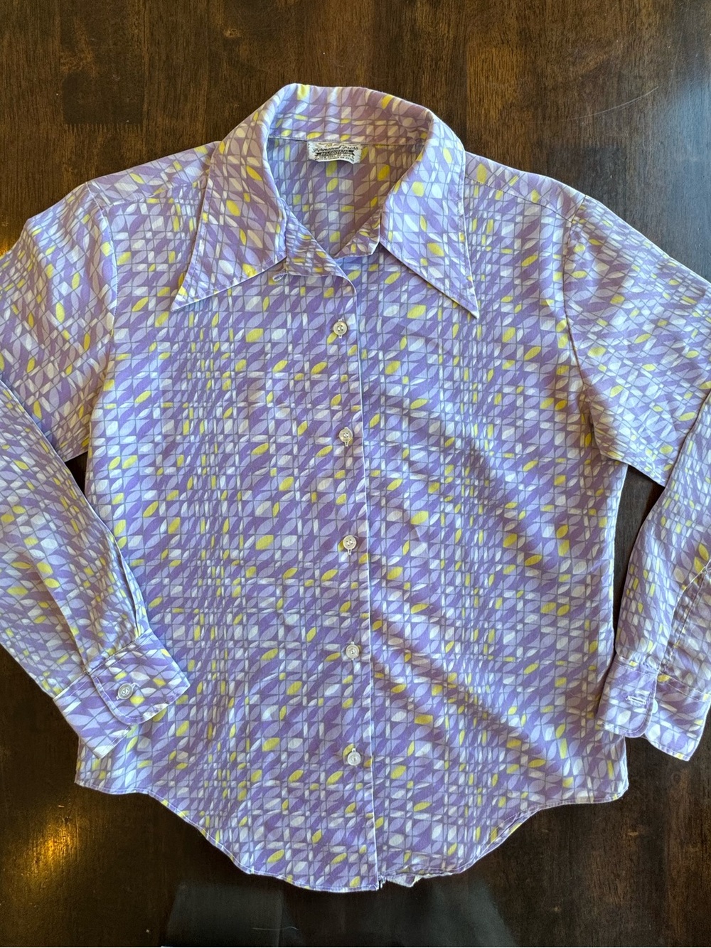Vtg Loop Collar Talia W’s Permanent Press button down shirt 14-34 Med Excellent